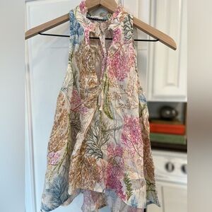 Anthropologie Pilcro Multicolor Botanical Print Blouse